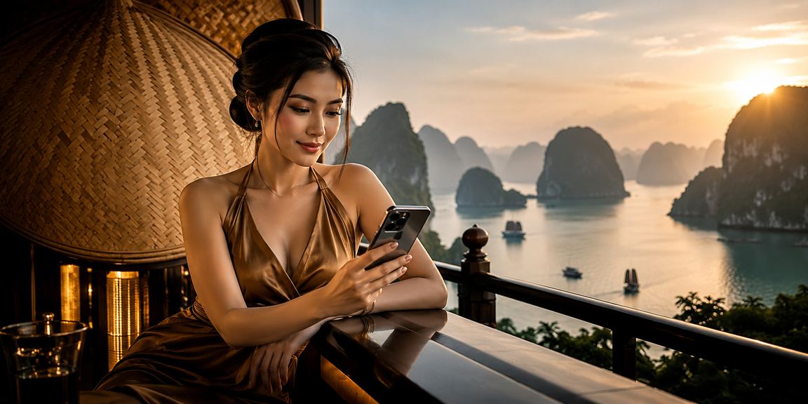 Khung cảnh Hạ Long Bay về đêm gợi lên không khí sôi động của cá cược trực tuyến